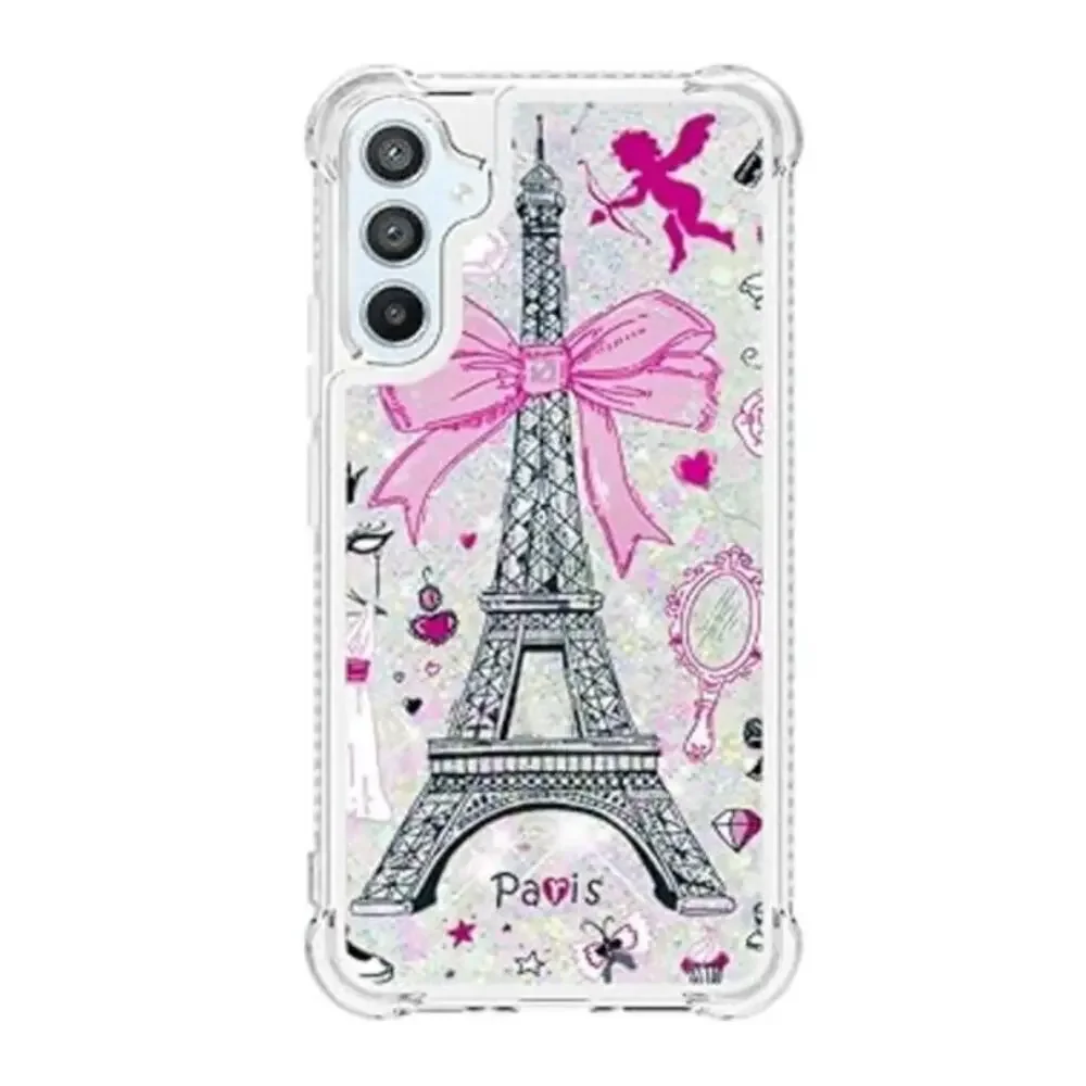 Samsung Galaxy S24 Plus Case Glitter Liquid Cartoon Pattern Design Anti-Fall New